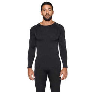 Men Sporty Bodybuilding Gym Yoga Base Layer High Fabric Soft Shirt Long Sleeve Regular Fit Quick Dry T-shirt <b>Compression</b> Tops - Product Image 4