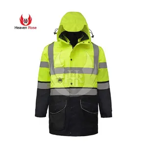 Зимняя Защитная куртка с высокой видимостью, водонепроницаемая куртка из 100% полиэстера, теплоотражающее пальто