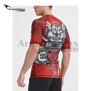 3D พิมพ์ที่กำหนดเองแขนสั้นผู้ชายที่มีสีสัน Mma ยามผื่นสำหรับผู้ชาย - Product Image 4