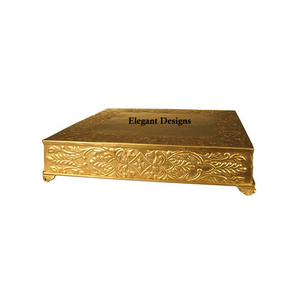 Soporte de pastel hecho a mano de diseñador tradicional chapado en oro PC de alta calidad últimas llegadas soporte de pastel elegante decorativo clásico - Product Image 1