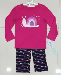 Одежда Overrun, избыточный хлопковый пижамный комплект для девочек, одежда для сна с длинным рукавом, детский комплект одежды, фирменная этикетка, в наличии