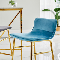 Tabouret de Bar en cuir avec dossier, grand siège nordique de luxe, en velours doré, mobilier de cuisine, haute moderne, pour maison, nouveauté