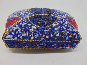Pochette en métal mosaïque bleue et multigraviers de Lowellcraft.com, modèle BRC06507, forme à rabat - Product Image 4