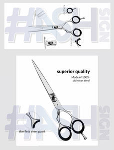 Ciseaux de coiffure de salon professionnel outil de beauté tranchant rasoir lame en acier inoxydable alliage poignée en acier inoxydable cheveux à Double bord - Product Image 3