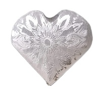 Sculpture de Sélénite en Forme de Cœur Personnalisée de Qualité Supérieure, 1,5-2 pouces, Cristal Naturel de Guérison, Écologique, Imprimée en Letterpress