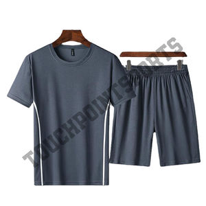 Ensemble de shorts en coton éponge décontracté d'été pour homme de marque personnalisée 2 pièces respirant - Product Image 2
