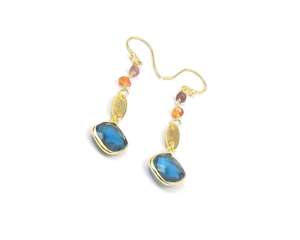 Iolite พลอยควอตซ์ลูกปัดโรซารี่ชุบทองชุดต่างหูเสน่ห์เครื่องประดับสไตล์น่ารักสำหรับงานแต่งงานและงานหมั้นของขวัญ - Product Image 2