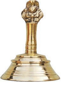 Cloche en laiton pur, stylée à la main pour cloche du Temple et en laiton Pooja de fabrication indienne, 1 pièce - Product Image 1