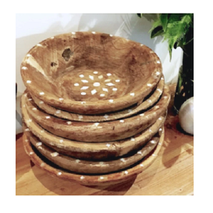 Juego de 4 cuencos de madera de color marrón para servir, cuenco de Calidad exclusiva para servir alimentos de forma redonda para proveedor mayorista - Product Image 6