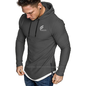 Sweat à capuche pour homme de haute qualité, épais, en coton et polyester, respirant, séchage rapide, logo personnalisable, couleur unie - Product Image 4