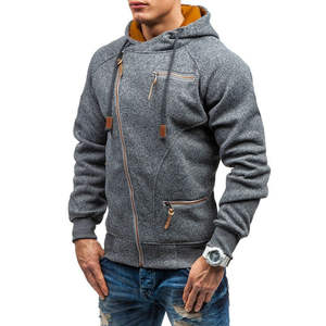 Sweat-shirt à capuche pour hommes, veste pull décontracté avec fermeture éclair sur le côté, vêtements d'extérieur, tendance - Product Image 6