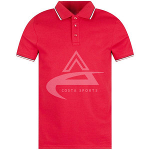 Logotipo personalizado de Golf de negocios informal liso de manga corta para hombre de alta calidad para Polo tela de punto al por mayor - Product Image 1