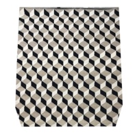 Tapis Kilim fait main moderne noir et blanc à boucles géométriques 3D, le plus vendu, fabriqué en Inde, par Home Interio India Manufacturer Supplier, résistant aux taches