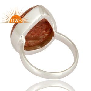 Nouvelle bague en pierre de soleil épaisse, fabricant de bijoux, bague en argent sterling 925 massif poli, collection classique - Product Image 3