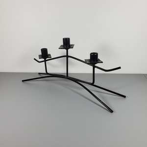 Elegant Iron <b>Candle</b> <b>Holder</b> in Brass and Iron With <b>Black</b> Finished Perfect for Stylish Tabletop Home Decor Stable Stand - Product Image 3