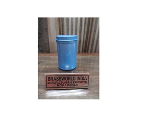 Urna redonda azul con estampado de pata de Mascota de Brassworld India Funeral Supplies - Product Image 1
