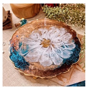 Soporte de acero inoxidable para pastel, con martillado y flores en las bas, para bodas, fiestas de cumpleaños y hogar, usedare disponible - Product Image 4