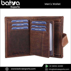 Handmade Vintage da chính hãng người đàn ông của ví Chất lượng cao kinh doanh 9 khe cắm thẻ 2 ảnh ID ngắn <span class=keywords><strong>RFID</strong></span> chặn cao-công SuấT - Product Image 3