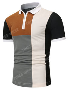 Personalizable de los hombres Casual cuarto Zip para Polo de alta calidad 100% algodón Jersey bordado impreso Logo Colorblock eslogan - Product Image 2