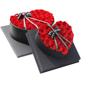 BLH Preserved Roses In Large Luxury Heart Shaped Gift Box Natural Flower Valentine's Day Girlfriend Present Wedding Christmas