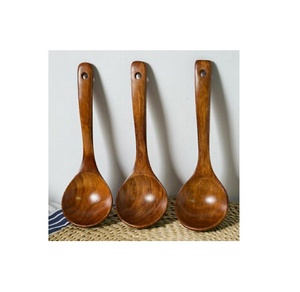 Cuchara escurridora de madera, utensilios de cocina hechos a mano, diseño simple, productos en oferta, 5 piezas - Product Image 5