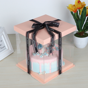 Bán buôn nhựa màu hồng cao rõ ràng Bánh hộp cho đám cưới sinh nhật kỷ niệm Baking Cookie hiển thị trong suốt Hộp quà tặng - Product Image 5