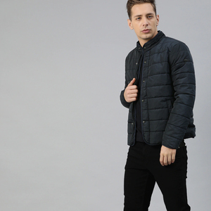 Veste d'hiver décontractée, longue et épaisse pour hommes, vêtement de sport noir avec capuche, tendance - Product Image 3
