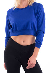 Meilleure vente femmes décontracté à manches longues haut court à capuche conception personnalisée léger polaire pull solide hiver plaine teint col - Product Image 2