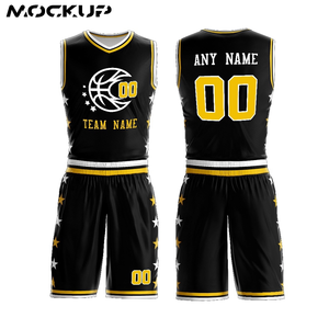 Camiseta de baloncesto de alta calidad, uniforme de diseño de Color amarillo, nuevo estilo, nombre personalizado y número, Jersey de baloncesto - Product Image 3