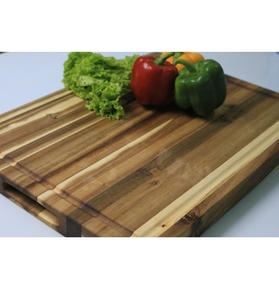 Blocs à grains modernes en acacia et teck personnalisés vente en gros grande planche à découper en bambou de haute qualité blocs à découper pour la cuisine - Product Image 1