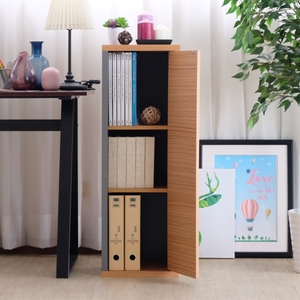 3-tier wooden storage cabinet with door - Product Image 2