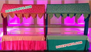 Canopée de stand alimentaire décorée pour mariage indien, dernière décoration de stand alimentaire pour mariage, décoration de stand de canopée pour mariage indien - Product Image 2