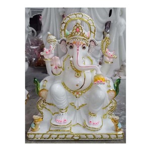 เวียดนามหินอ่อนสีขาวพระพิฆเนศวรไอดอลสำหรับบูชา - Product Image 1