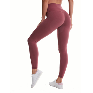 Mallas de entrenamiento de cintura alta para mujer, pantalones de Yoga, sensación desnuda, nailon, venta al por mayor - Product Image 2