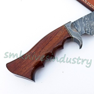 Damascus Knife Custom Handmade ROSE WOOD Handle Beautiful Knife <b>Fire</b> Pattern (smk1558) - Product Image 6