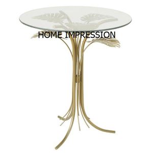 Nouvelle élégance décorative 3 pieds métal martelé feuille fantaisie Design offrant Table d'appoint pour la maison hôtel décor au prix le moins cher - Product Image 5