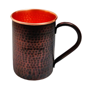Jarra de cerveza de cobre hecha a mano con diseño de hoja asequible, variedad exclusiva de taza de mula de Moscú de alta calidad, taza de cerveza de cobre de mesa - Product Image 6