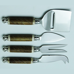 Juego de Cuchillos para Queso con Mango Curvo de Resina Blanca y Cubiertos de Acero Inoxidable, Juego de Cubiertos de Alta Calidad de Acero Inoxidable de 4 Piezas - Product Image 4