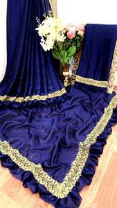 Magnifique look vêtements de mariage Vichitra soie Saree avec chemisier pièce femmes indiennes portent pas cher bas prix fabrication en gros Surat Alphanumero - Product Image 5