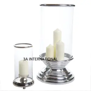 Ensemble de 2 bougeoirs pour la maison, l'hôtel, le restaurant, le café, bougeoir décoratif pour la maison, bougeoir décoratif avec verre - Product Image 1