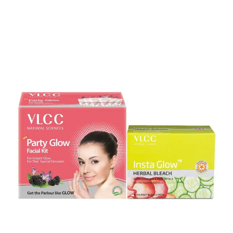 VLCC الطبيعية حزب توهج كومبو-هربل هوم طقم الوجه-الوجه العشبية بلش-استخدام واحد طقم الوجه الجلد تبييض كريم