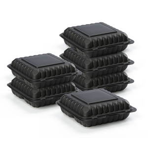 Food Container Manufacturer Wholesale Biodegradable Food Packaging Plastic Meal Containers Black Polystyrene Takeaway Boxes