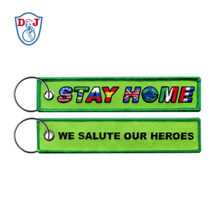 Vải Thẻ Chìa Khóa Với Các Tùy Chỉnh Ở Lại Nhà Thêu Thiết Kế Thăng Hoa Keyring <span class=keywords><strong>Key</strong></span> Fob - Product Image 5