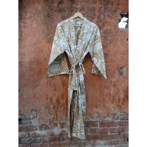 Hippie Bohemian Maxi Indian Cotton Floral Hand Block Print Women's Wholesale Beachwear Summer <b>Nighty</b> Long Robe Gown Plus Size - Product Image 4