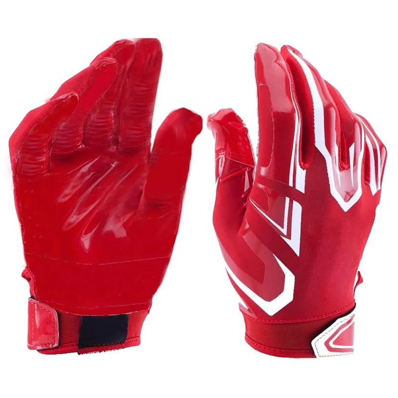 Горячая Распродажа, индивидуальные американские футбольные перчатки красного цвета для мужчин, женщин и детей, американские футбольные перчатки