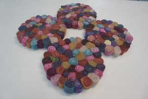 20 cm Multicolor Wool Felt Handmade Roll <b>Trivet</b> Multifunction <b>Kitchen</b> Decor and Hotpad for Home Decor - Product Image 5