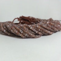 Collier de perles facettées en pierre de lune chocolat naturelle de 4 mm et 5 mm, en forme de rondelle, pour la fabrication de bijoux en ligne