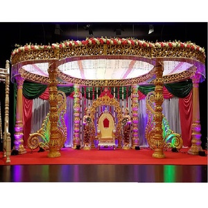 Magnifique Mandap de Cérémonie de Mariage Sud-Indienne, Décoration de Mariage Indienne Étonnante, Mandapam Kalyana en Fibre pour Mariage au Canada - Product Image 1