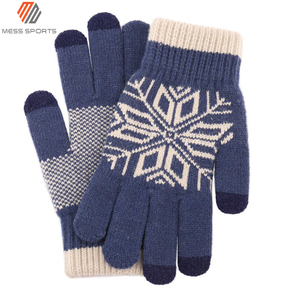 MESS SPORTS Smartphone Texting Touchscreen Running Warm Checked Knit Winter <b>Gloves</b> Cotton & Customized - Product Image 4