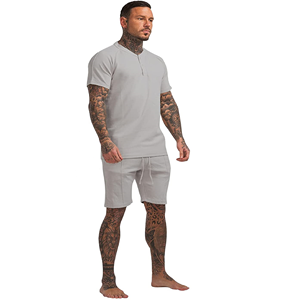 ชุดวอร์ม2ชิ้นสำหรับผู้ชาย,เสื้อยืดแขนสั้นกางเกงขาสั้นชุดเสื้อผ้ากีฬาสำหรับผู้ชายสำหรับฤดูร้อน - Product Image 1